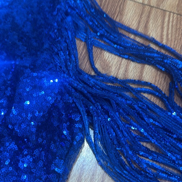 Stunning Blue and Brown Sequin Midi Dress - Picture 5 of 8